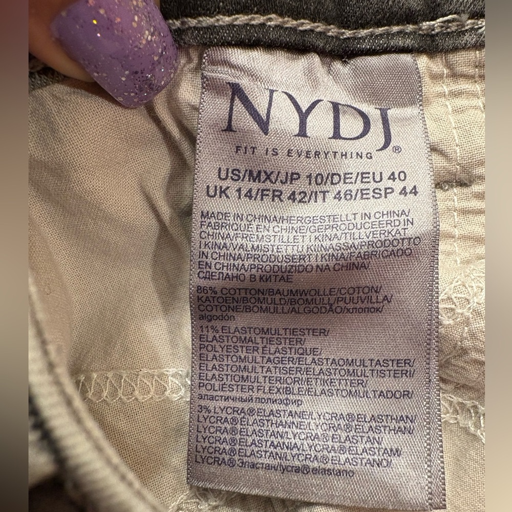NYDJ Jemma Barrel High Rise Jeans Grey Premium Stretch Denim Women’s Size 10 - Picture 10 of 10